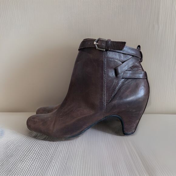 Sam Edelman Maddox Brown Leather Zip Ankle Boots Womens Size 8.5 M - Picture 1 of 9